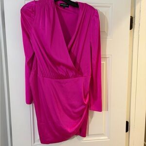 Generation Love Vibrant Pink Satin Long Sleeve Dress